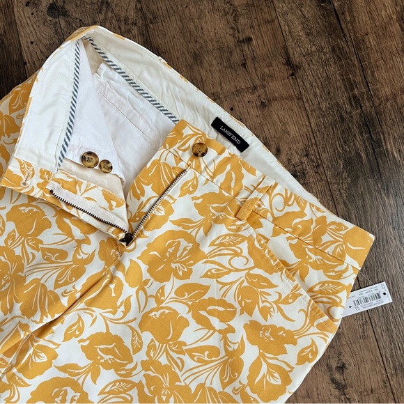 Lands End Mid Rise Straight Leg Crop Chino Pant Golden Sunflower Floral Size 6 - Picture 6 of 15